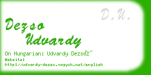 dezso udvardy business card
